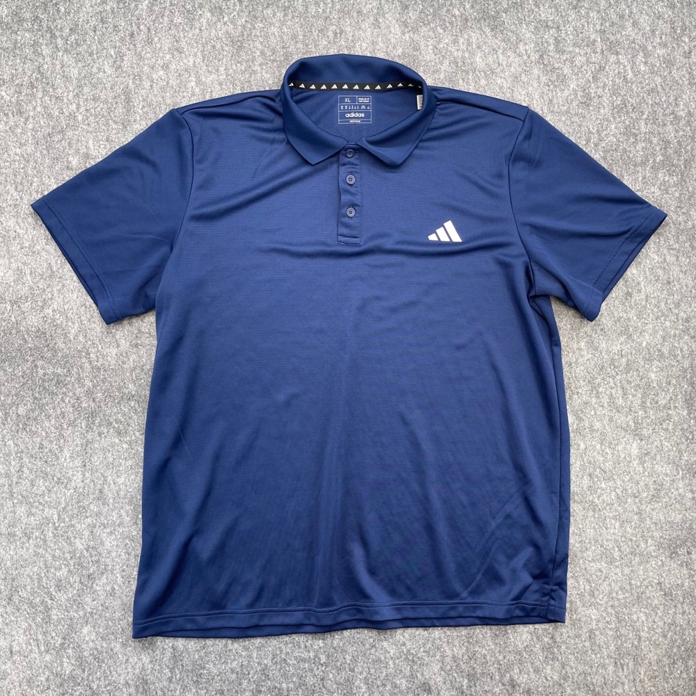 Adidas Shirt Mens XL Performance Polo Blue Regular Fit